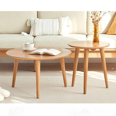 Low Table Round Stylish Nest Table Round Wood Round Oak Natural Side Table ysys - a1182 - CtableMUTUKISPACE