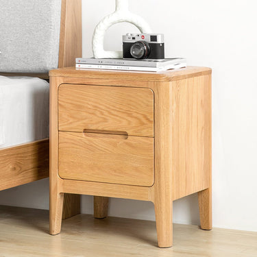 Night Table Side Table 2 Drawers Oak Solid Wood ysys - a5022 - nightstandMUTUKISPACE