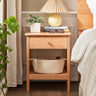 Night Table Side Table Wooden Stylish Bedside with Storage Compact Natural Wood Nordic Slim Space Saving ysys - a5023 - nightstandMUTUKISPACE