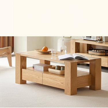 Low Table Drawers Wooden Center Table Stylish Storage with 4 Tiers Simple Compact Finished Product Storage Space Table Natural Nordic Solid Desk Popular Living Alone ysys - b1071 - CtableMUTUKISPACE