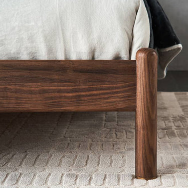 Bed Walnut Frame Bed Frame Wooden Double Bed Stylish 59" * 78.4" 70.9" * 78.4" Frame Simple Nordic Bed ysys - b5015 - bedMUTUKISPACE