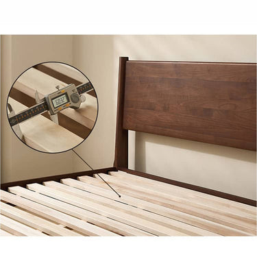 Walnut Sunoko Bed Single Nordic Bed Frame King Wight Double Natural Drop Mat Simple Bed Frame Only Black Walnut Material Stylish ysys - b5018 - bedMUTUKISPACE