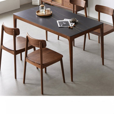 Dining Table Sintered Stone Top Nordic Stylish Solid Wood Dining Table Table Wooden Dining Table Chair Walnut Square Dining Width 42"/55.1" ysys - b5115 - DtableMUTUKISPACE