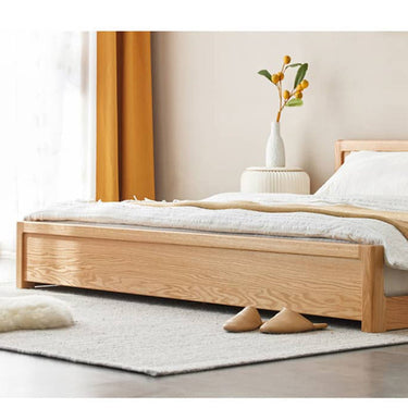 Bed Solid Oak Bed Frame Wide Double King Wooden Load - bearing Hammock Simple Frame Stylish Natural Blue White ysys - c9006 - bedMUTUKISPACE