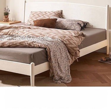 Bed Frame Bed Semi Double Nordic Stylish Width 59" 70.9" White Cute Natural Wood ysys - m7011 - bedMUTUKISPACE
