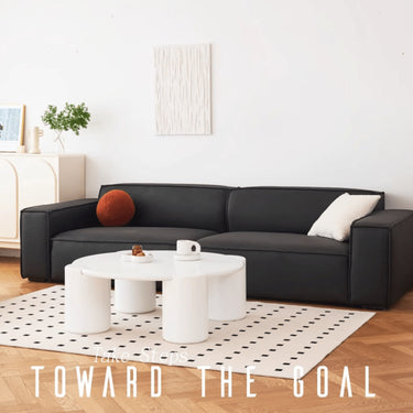 Modern Pine Techno Fabric Sofa in Sleek Black and White Design yw - 166MUTUKISPACE