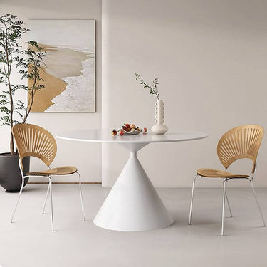 Elegant White and Black Sintered Stone Dining Table - Modern Design, Durable Build yw - 171MUTUKISPACE