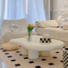 Modern Off White Black GFRP Coffee Table - Stylish & Durable Design yw - 178MUTUKISPACE