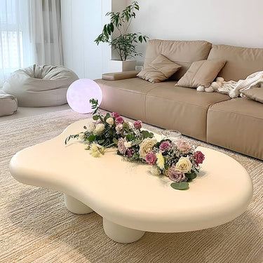 Modern Off White Black GFRP Coffee Table - Stylish & Durable Design yw - 178MUTUKISPACE