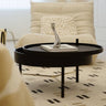 Elegant Black & Natural Wood Color Particle Board Coffee Table - Stylish & Functional yw - 179MUTUKISPACE