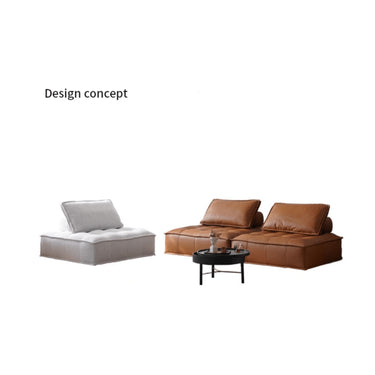 Stylish Modern Sofa in Light Gray and Brown Techno Fabric - Sleek Black Accents yw - 181MUTUKISPACE
