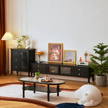 Stunning Black Oak Glass Display Cabinet with Sleek Particle Board Shelves yw - 183MUTUKISPACE
