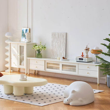 Oak Glass Door White Particle Board Cabinet - Sleek & Modern Storage Solution yw - 190MUTUKISPACE