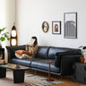 Modern Techno Fabric Sofa in Black, Light Brown, and White - Contemporary Elegant Design yw - 196MUTUKISPACE