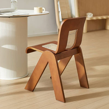 Elegant Beech Wood Chair with Black and Brown Rattan Weaving yw - 197MUTUKISPACE