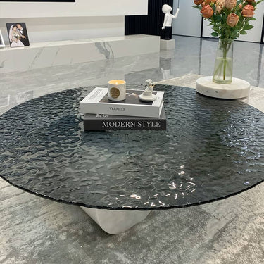 Modern Light Gray Sintered Stone Coffee Table - Stylish Living Room Centerpiece yw - 198MUTUKISPACE