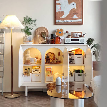 Stylish Off - White Particle Board Cabinet for Modern Home Storage yw - 199MUTUKISPACE