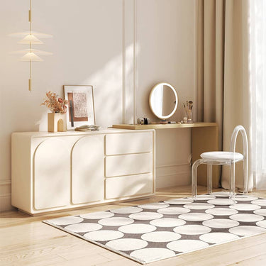 Chic Off White Makeup Vanity with Natural Wood Finish & Particle Board Construction yw - 200MUTUKISPACE