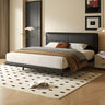 Sleek Black PU Leather Bed with Elegant Wood Frame - Stylish & Durable Design yw - 202MUTUKISPACE