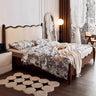 Elegant Bed Frame - Luxurious Brown Walnut Wood Finish yw - 205MUTUKISPACE