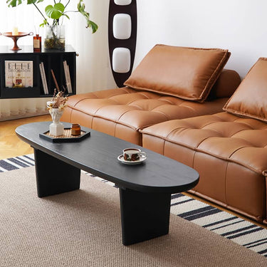 Sleek & Modern Black Wood Coffee Table - Perfect for Your Contemporary Living Room Decor yw - 210MUTUKISPACE