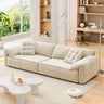 Off White and Yellow Techno Fabric Sofa with Black Accents - Modern Design for Stylish Living yw - 214MUTUKISPACE