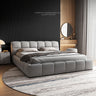 Modern Bed with Light Gray and Off White Techno Fabric for Stylish Comfort yw - 215MUTUKISPACE