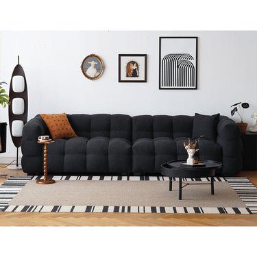 Modern Sofa with Black Faux Lambswool and White Pine Frame yw - 218MUTUKISPACE