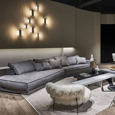 Stylish Light Blue & Black Techno Fabric Sofa with Pine Velvet Finish yw - 220MUTUKISPACE