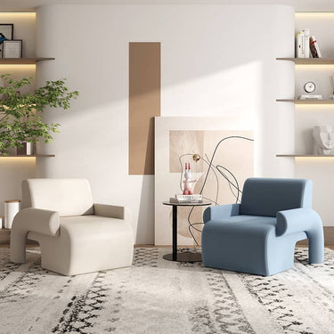 Stylish Light Blue Gray Flannel chair with Sturdy Pine Frame - Perfect for Modern Living Rooms yw - 221MUTUKISPACE