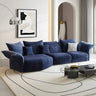 Luxurious Blue & White Pine Velvet Flannel Sofa - Perfect Blend of Style and Comfort yw - 225MUTUKISPACE