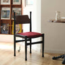 Stylish Ash Wood Chair with Red and Yellow Flannel Upholstery yw - 228MUTUKISPACE
