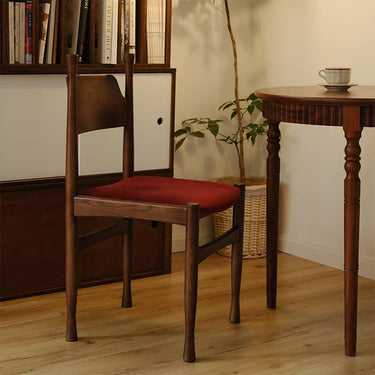 Stylish Ash Wood Chair with Red and Yellow Flannel Upholstery yw - 228MUTUKISPACE