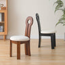 Cozy Faux Lambswool Chair - Elegant Black Brown Wood Design yw - 229MUTUKISPACE