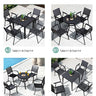 Garden Table Set 5 - Piece 4 - Person Width 27.6"/31.5" Chair 4 Types Cafe Style Weatherproof Waterproof Durable Armrest Outdoor Lightweight Compact Hotel Store Composite Black zy - 034MUTUKISPACE