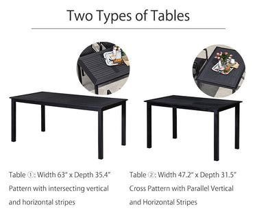 Garden Furniture Set Table Chair 5 - Piece 7 - Piece 4 - Person 6 - Person Outdoor Width 47.2"/63" Waterproof Durable Gardening Hotel Cafe zy - 035MUTUKISPACE