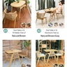 Garden Table 3 - Piece Set Width 31.5"/41" Chair Rattan Style Cushion Included 2 - Chair Compact Outdoor Cafe Hotel Balcony New Life Space - Saving Natural Brown Gray Simple zy - 040MUTUKISPACE